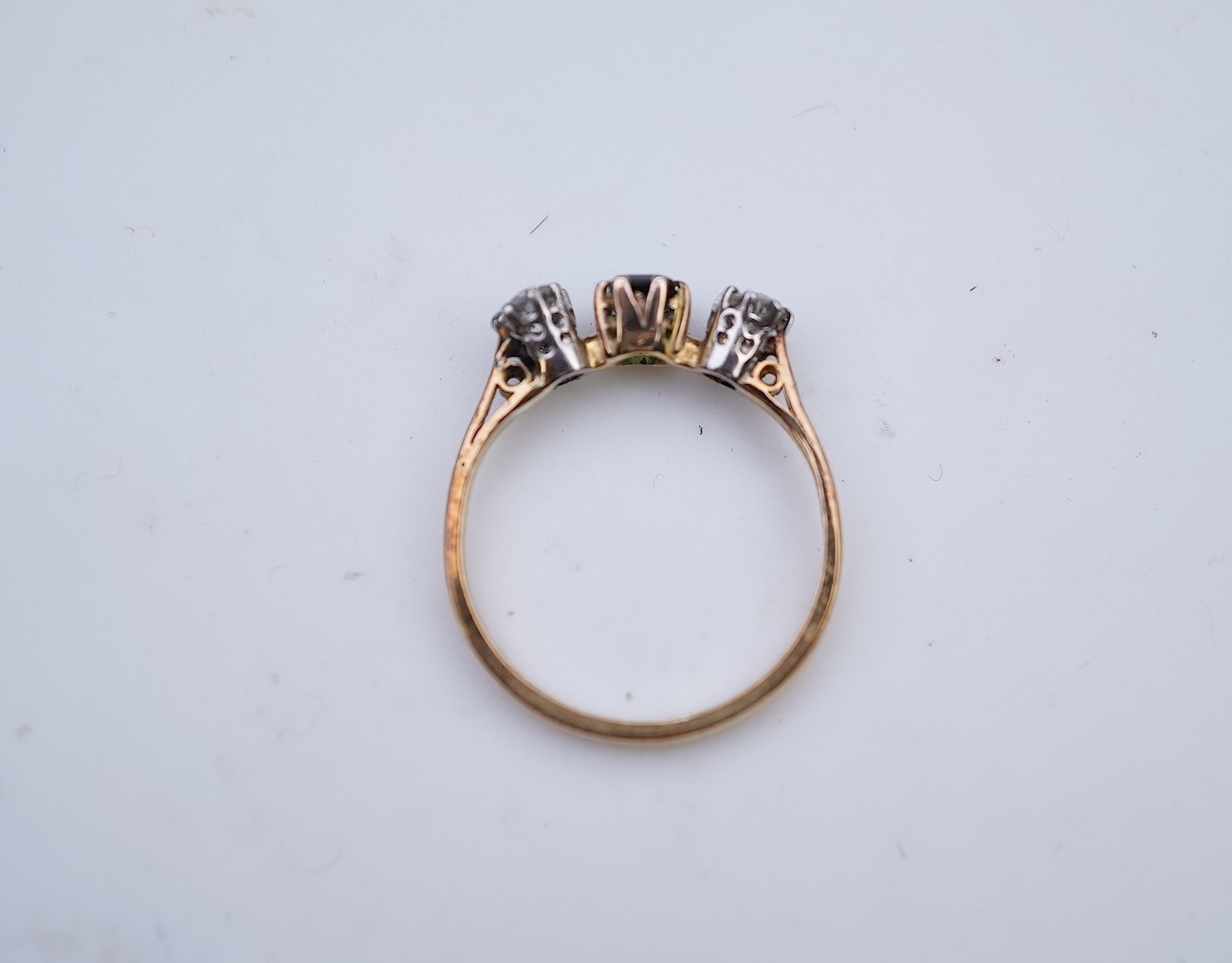 A tsavorite and diamond ring